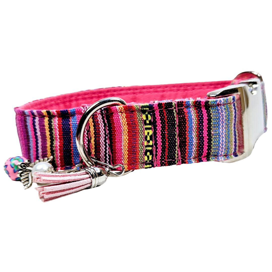 Sofortkauf-Hundehalsband "Mexico-pink-2" S (28-36 cm)