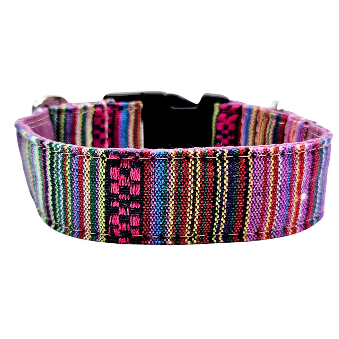 Sofortkauf-Hundehalsband "Mexico-lila" S (28-36 cm)