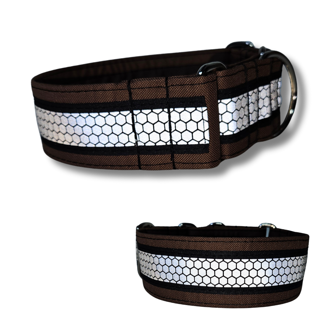 Reflektor-Hundehalsband - Martingale- Zugstopp (konfigurierbar)