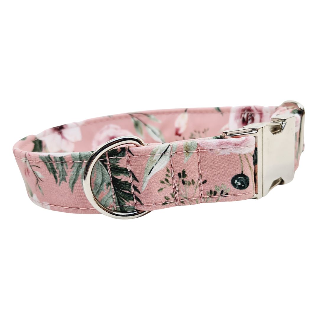 Sofortkauf-Hundehalsband-Leinen-Set "Softshell" Rosentraum