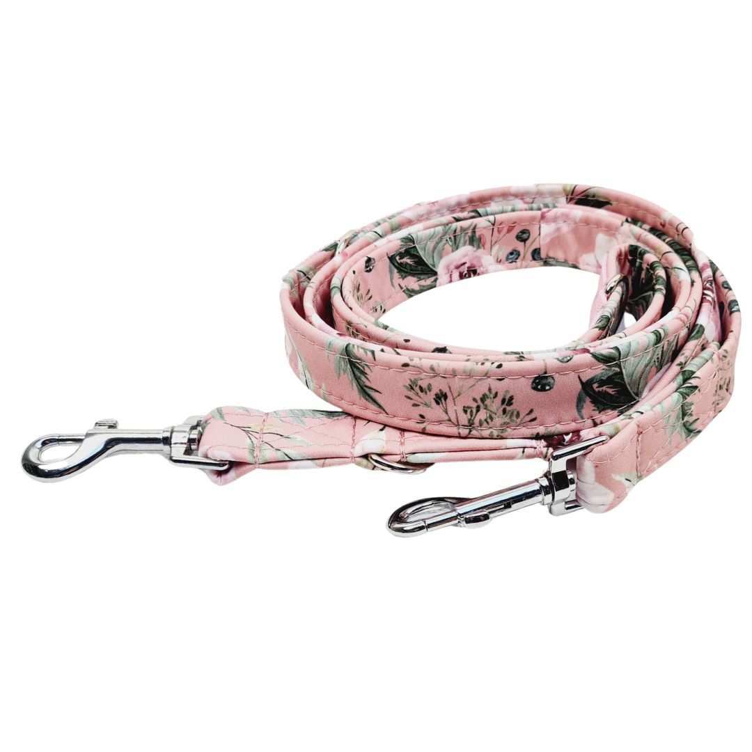Sofortkauf-Hundehalsband-Leinen-Set "Softshell" Rosentraum