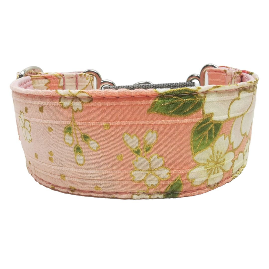 Sofortkauf-Martingale-Halsband-reduziert-Japan-Sakura-Flowers-blush XXS (18-24 cm)