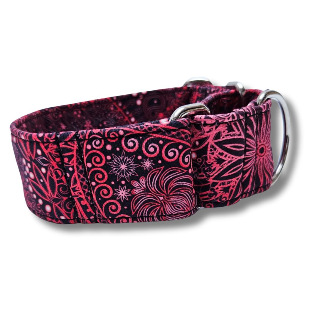 Sofortkauf-Martingale-Halsband-rote Spitze XS (22-30 cm) – Angy's DogDesign