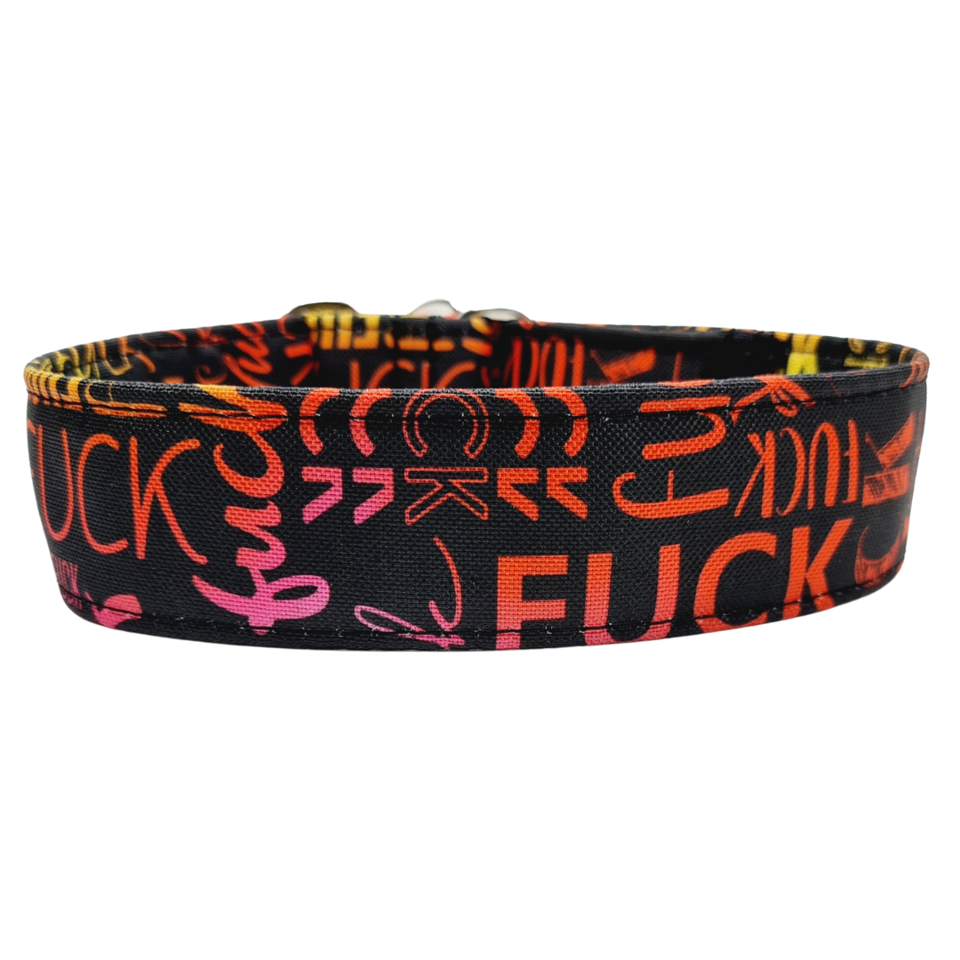 Sofortkauf-Zugstopp-Halsband-FUCK M (34-42 cm)