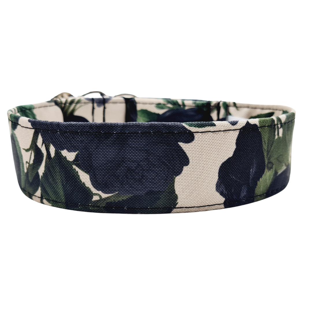Sofortkauf-Zugstopp-Halsband-Rosen schwarz M (34-42 cm)