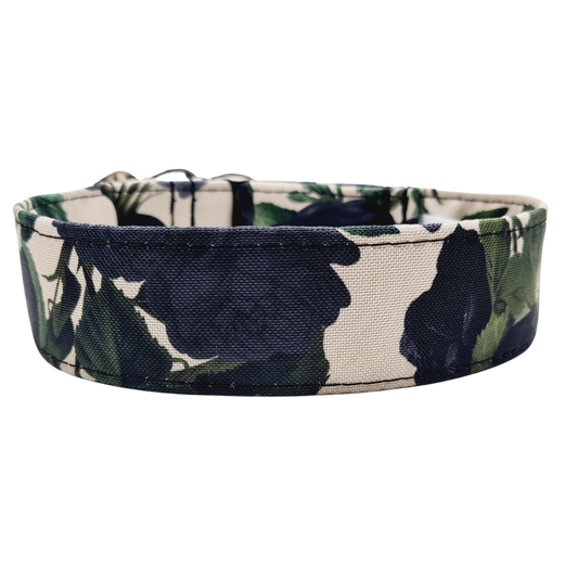 Sofortkauf-Zugstopp-Halsband-Rosen schwarz M (34-42 cm)