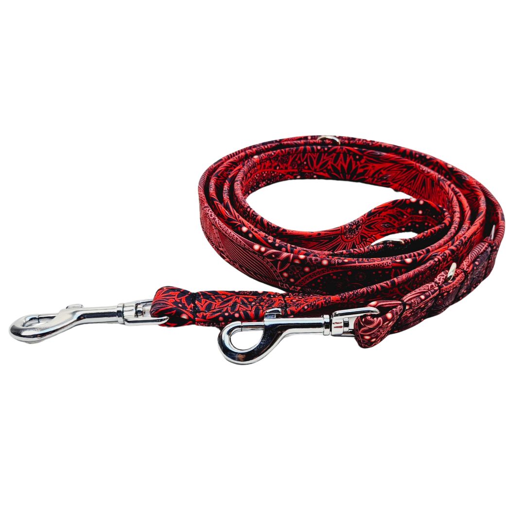 Sofortkauf-Hundehalsband-Leinen-Set "Softshell" rote Spitze
