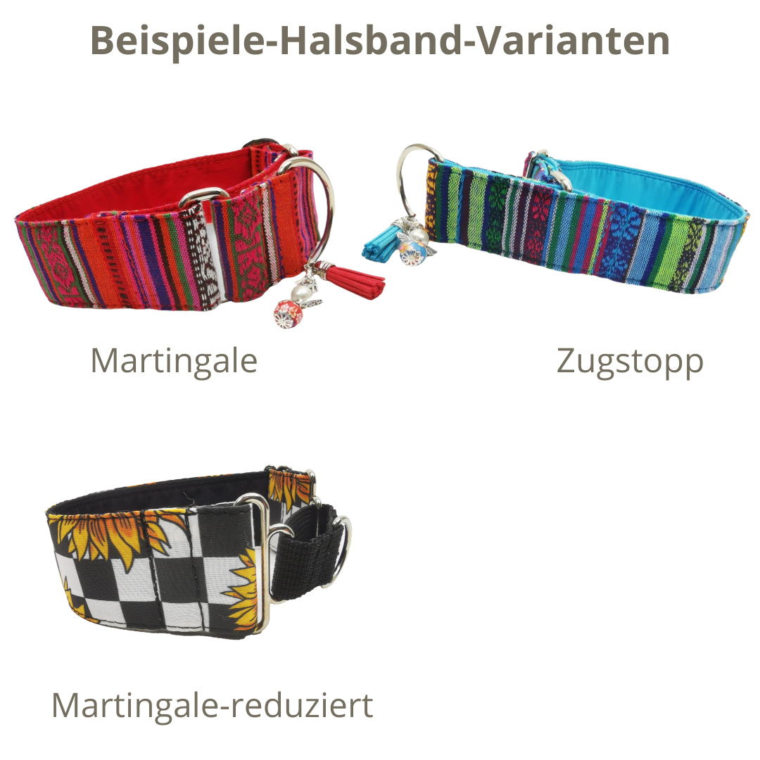 Hundehalsband "Mexico" - Martingale- Zugstopp in verschiedenen Farben