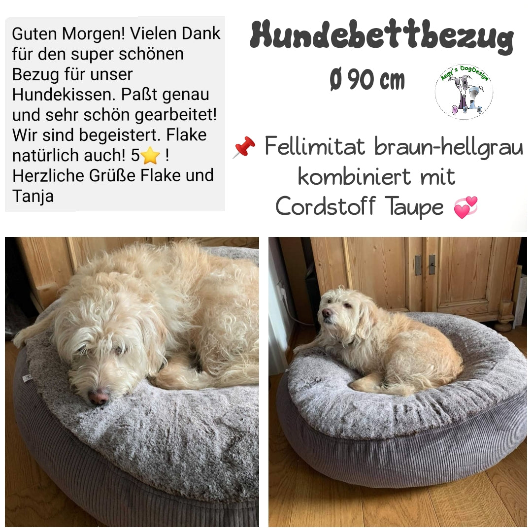 Hundebettbezug Flocke BESTSELLER "Fellimitat-kombiniert mit Cord-light"