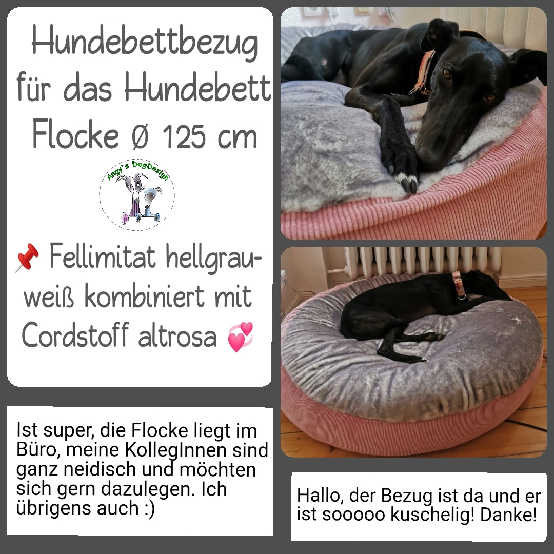 Hundebettbezug Flocke BESTSELLER "Fellimitat-kombiniert mit Cord-light"