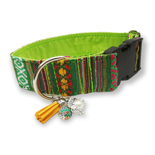 Sofortkauf-Hundehalsband "Mexico-grün" M (34-42 cm)