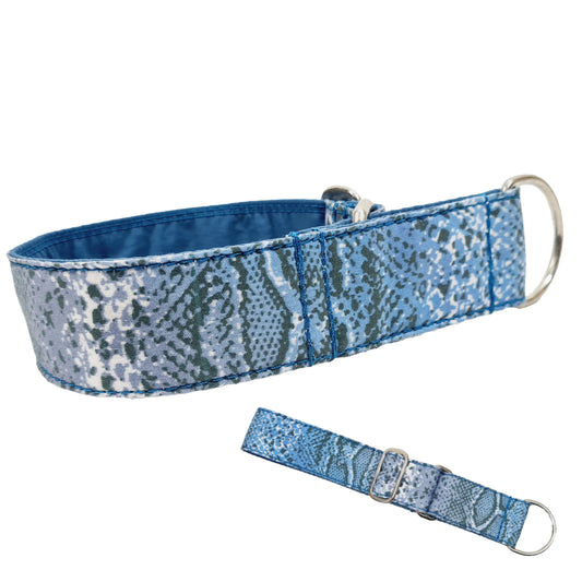 Sofortkauf-Zugstopp-Halsband-Snake-blau S (28-36 cm)