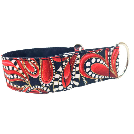 Sofortkauf-Zugstopp-Halsband-Paisley-rot S (28-36)