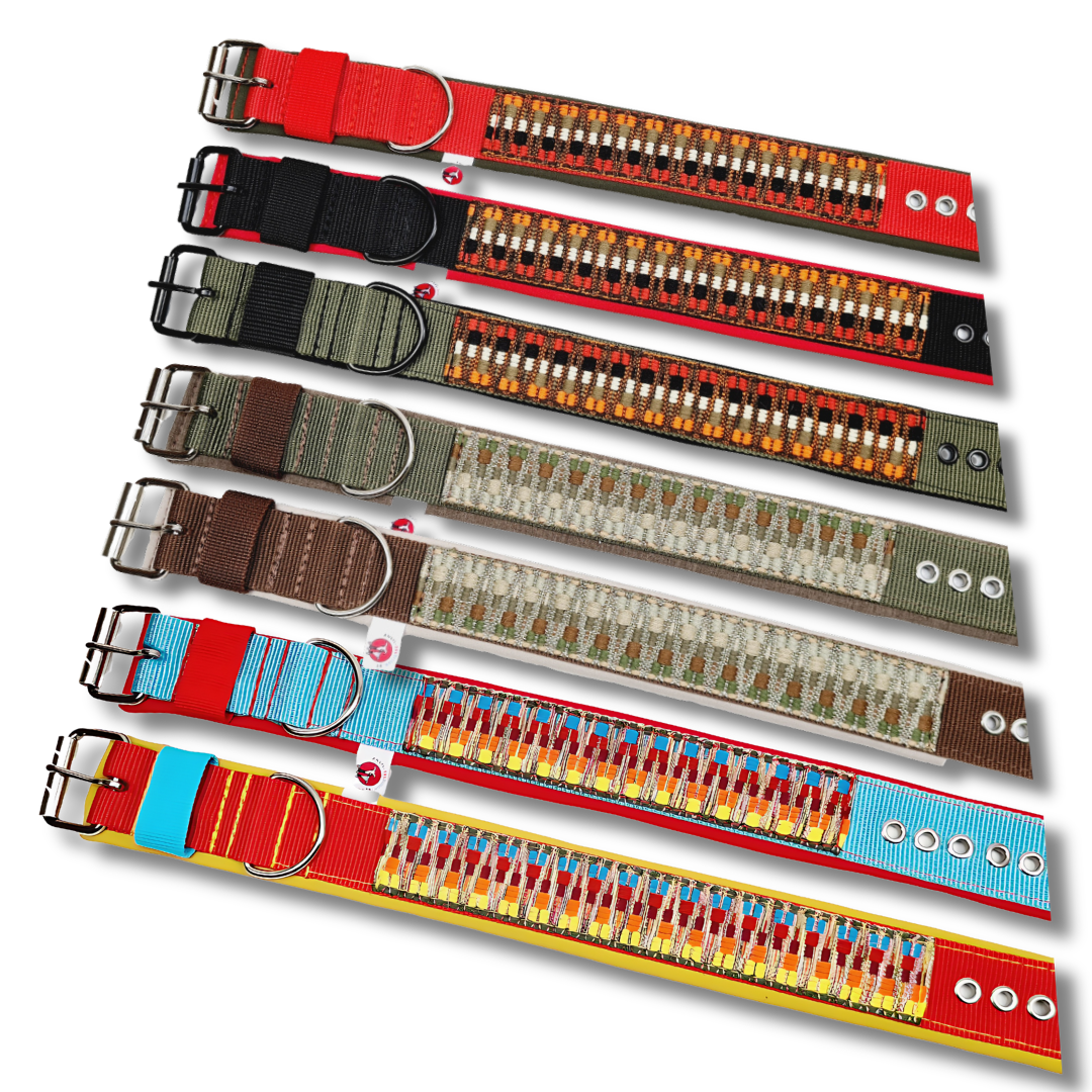 Hundehalsband aus Gurtband-Zickzack (konfigurierbar)