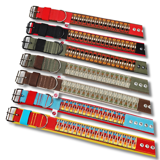 Hundehalsband aus Gurtband-Zickzack (konfigurierbar)