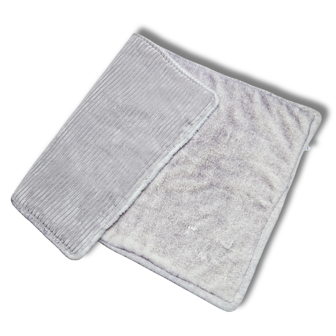 Sofortkauf-Hundedecke "Cord-kombiniert mit Fellimitat-grau"