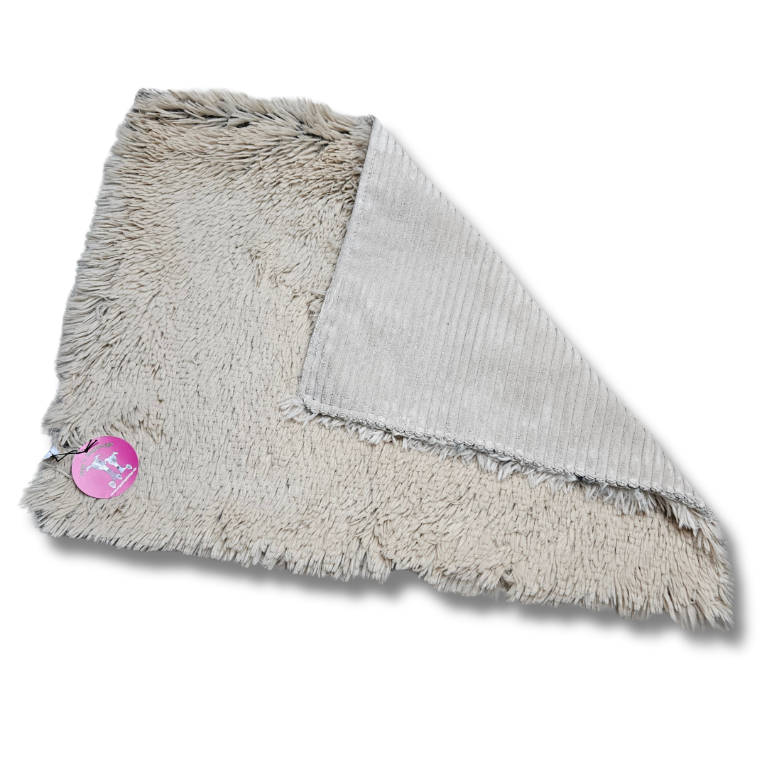 Sofortkauf-Hundedecke "Cord-kombiniert mit exclusiv Langhaar-beige-beige"