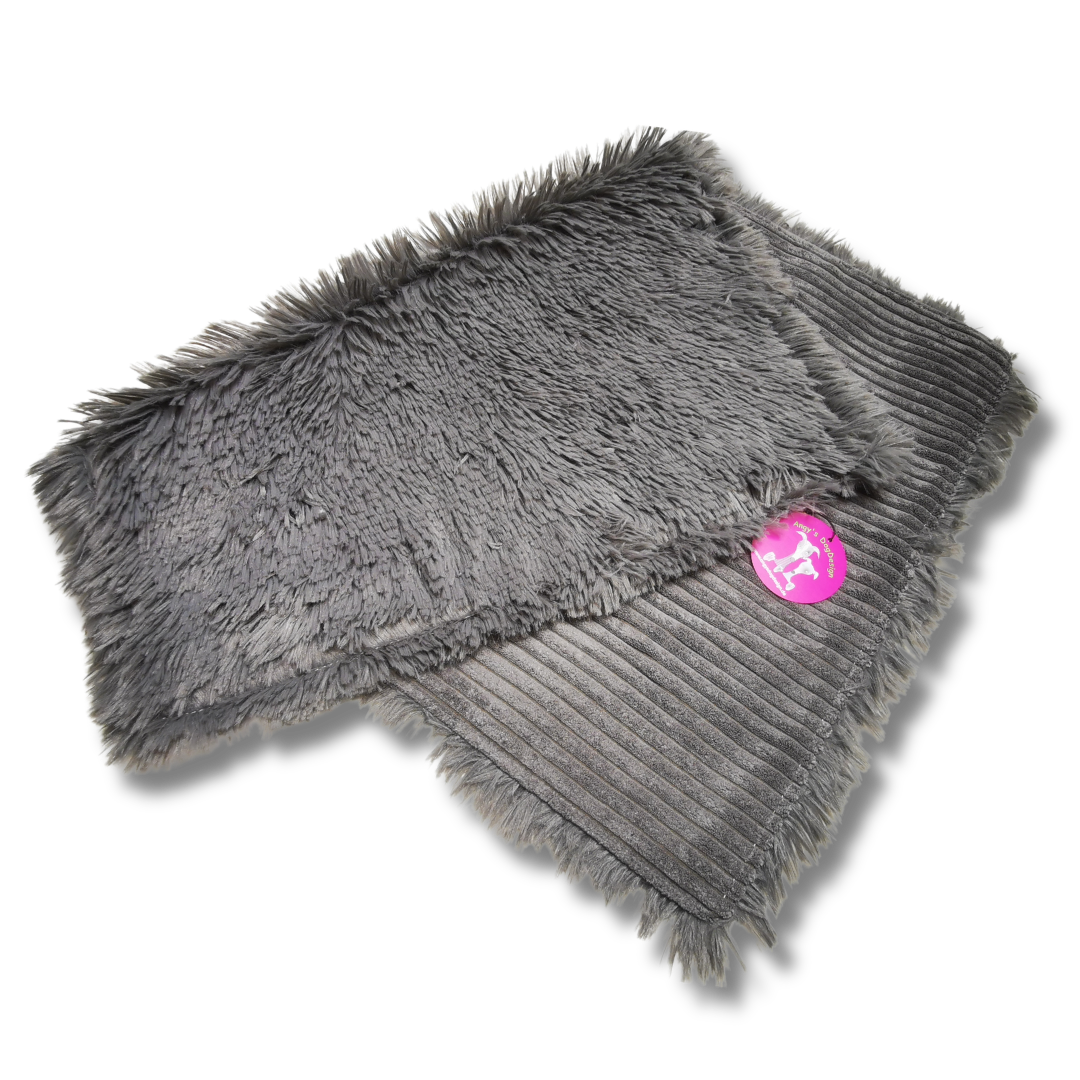 Sofortkauf-Hundedecke "Cord-kombiniert mit exclusiv Langhaar-dunkelgrau"