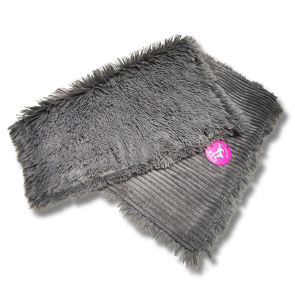 Sofortkauf-Hundedecke "Cord-kombiniert mit exclusiv Langhaar-dunkelgrau"