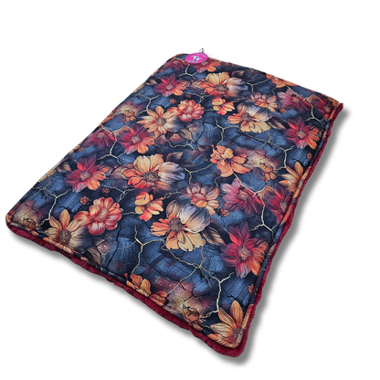 Sofortkauf-Hundedecke „Softshell Flowers-Herbst kombiniert mit Fellimitat “