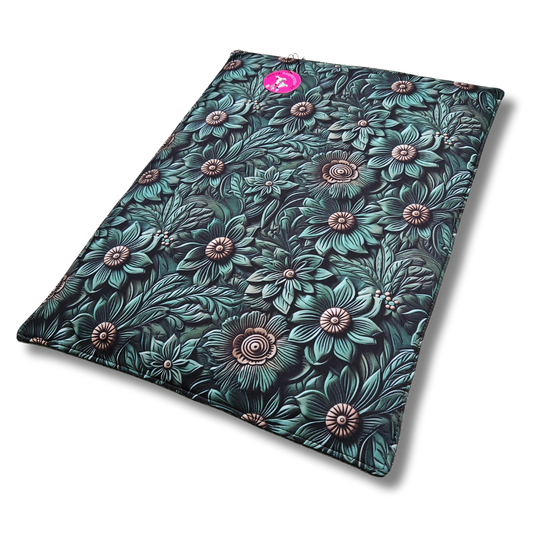 Sofortkauf-Hundedecke "Softshell-Blumen-grün kombiniert mit Cord"