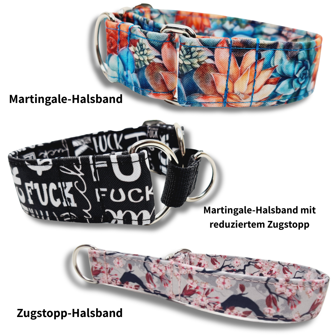 Hundehalsband-Outdoor-meliert - Martingale- Zugstopp (personalisierbar)