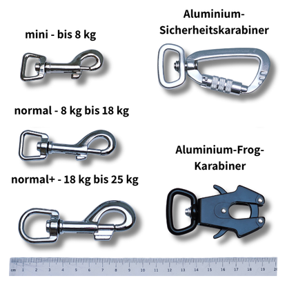 Schleppleine mit 2 Karabinern aus BioThane® (konfigurierbar)