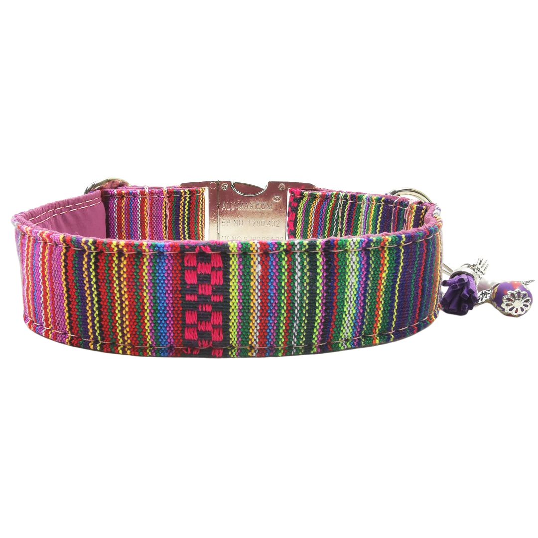 Sofortkauf-Hundehalsband "Mexico-lila" XS (22-30 cm)