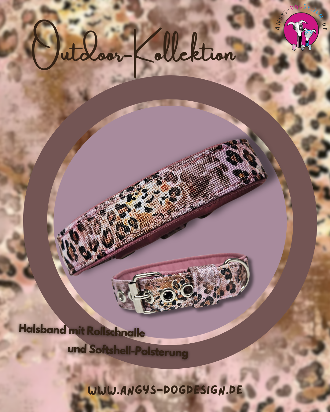 Hundehalsband-Outdoor–bunt (personalisierbar)