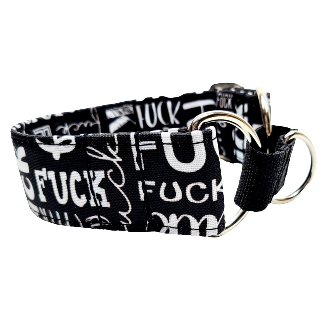 Sofortkauf-Martingale-Halsband-reduziert-Fuck-schwarz XS (22-32 cm)