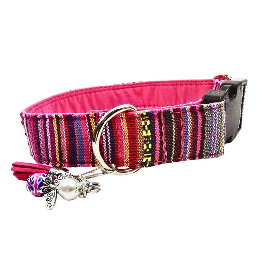 Sofortkauf-Hundehalsband "Mexico-pink" M (34-42 cm)