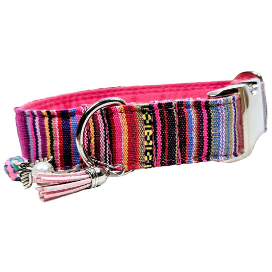 Sofortkauf-Hundehalsband "Mexico-pink-2" S (28-36 cm)