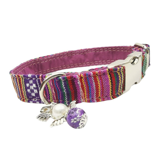 Sofortkauf-Hundehalsband "Mexico-lila" XS (22-30 cm)