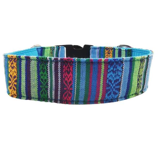Sofortkauf-Hundehalsband "Mexico-blau" S (28-36 cm)