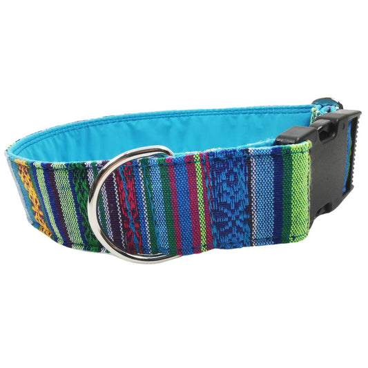 Sofortkauf-Hundehalsband "Mexico-blau" S (28-36 cm)