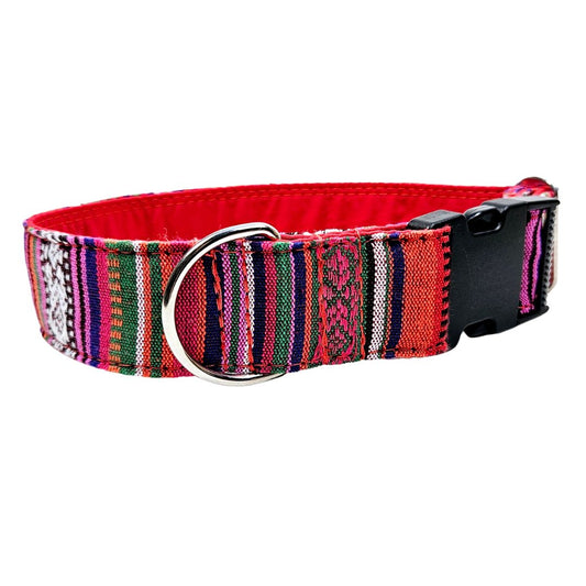 Sofortkauf-Hundehalsband "Mexico-rot" L (40-48 cm)