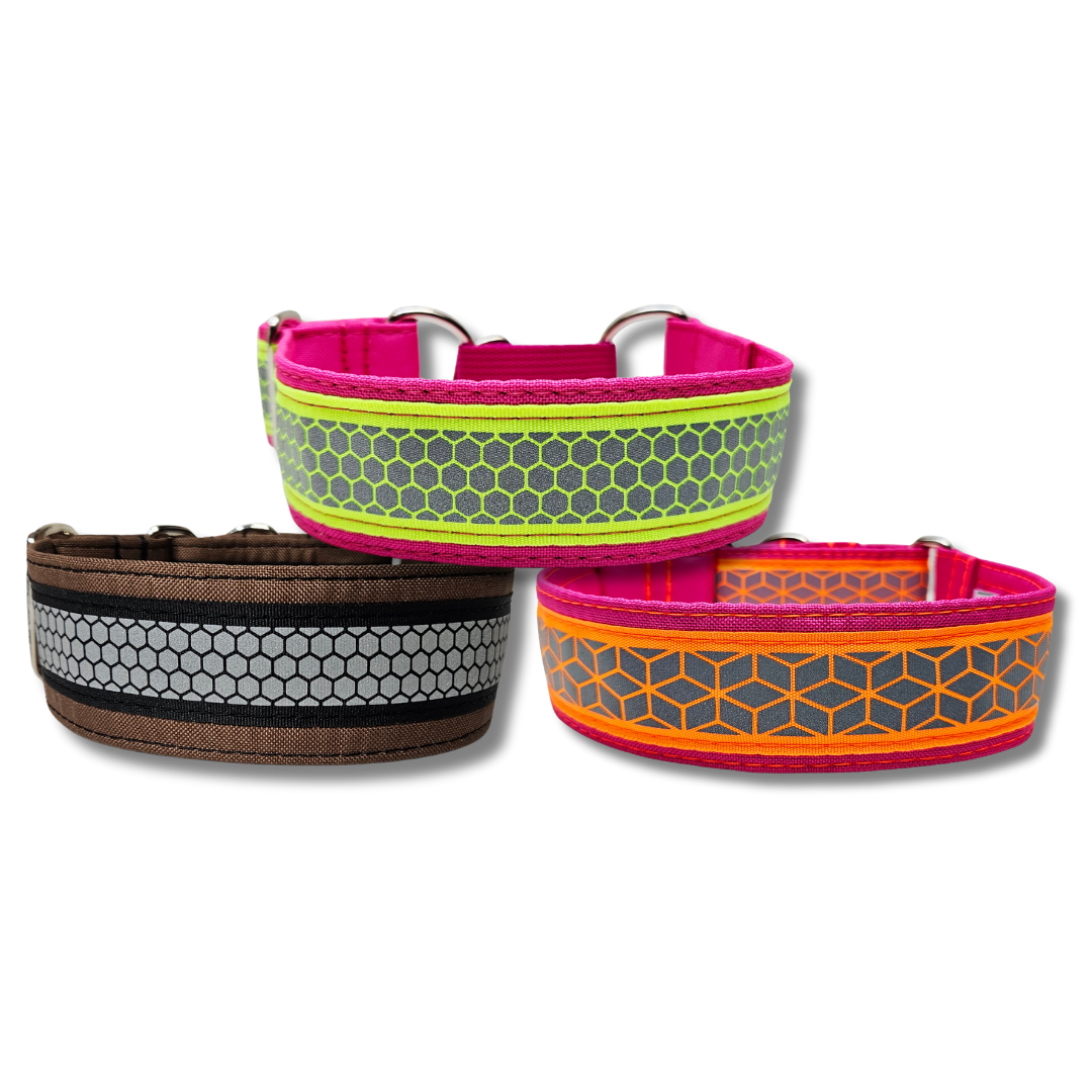 Reflektor-Halsband - Martingale- Zugstopp in verschiedenen Farben