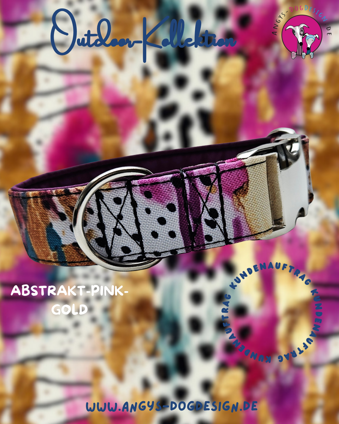 Hundehalsband-Outdoor–bunt (personalisierbar)
