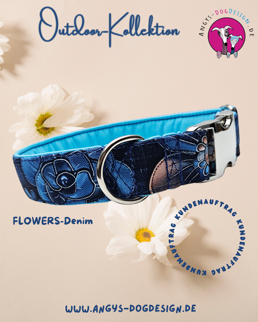 Hundehalsband-Outdoor–bunt (personalisierbar)