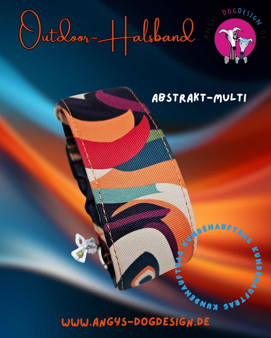 Hundehalsband-Outdoor-bunt-Martingale- Zugstopp (personalisierbar)