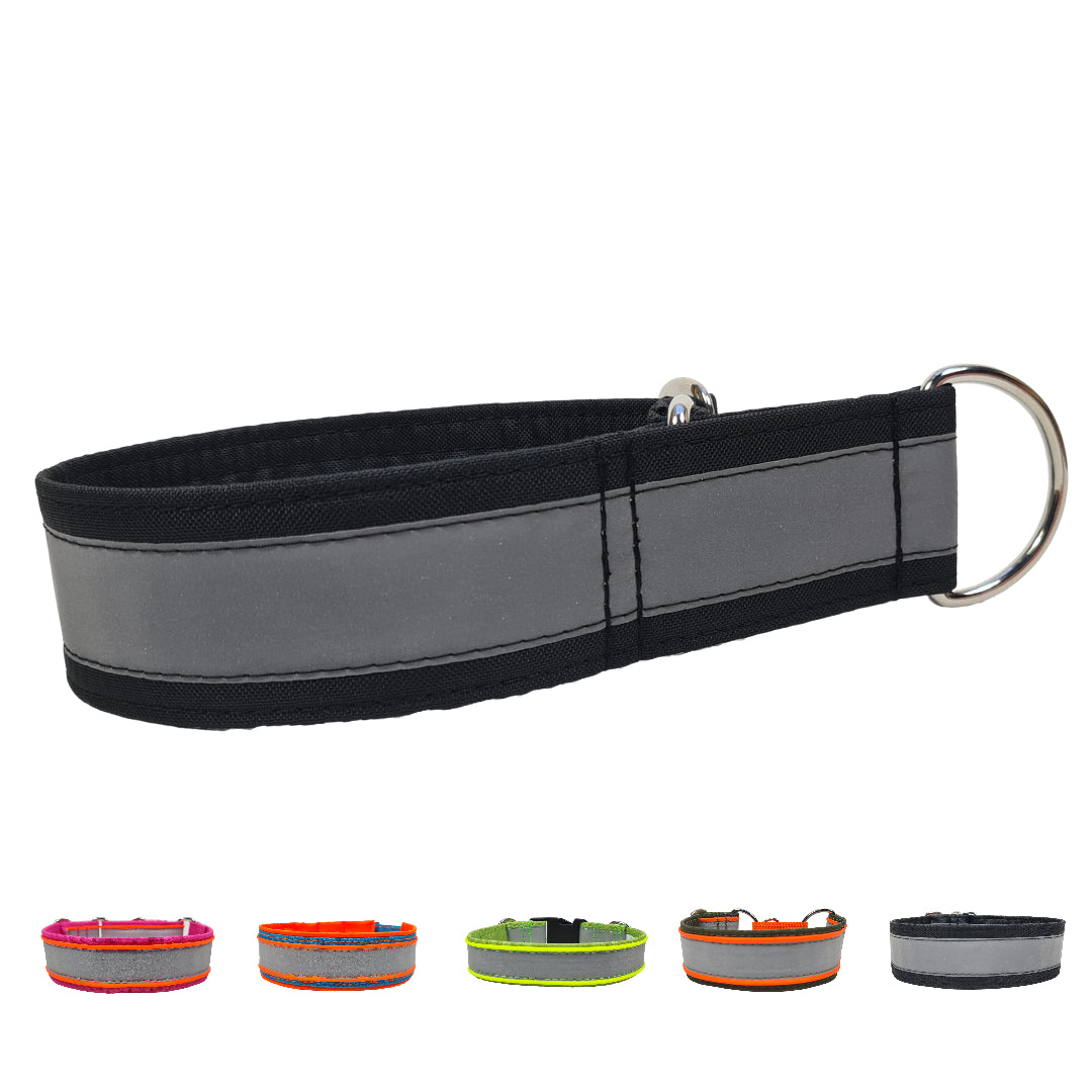 Hundehalsband Zugstopphalsband Martingale Martingalecollar Leuchthalsband reflektorhalsband reflektierend Leine Paracordhalsband Lederleine Fettleder leuchtet Orbiloc Tauleine Hunderassen Pudel Vizla Ridgeback Dalmatiner Jagdhund Deutschdrahthaar Pointer Windhund OEB Terrier Beagle Labrador