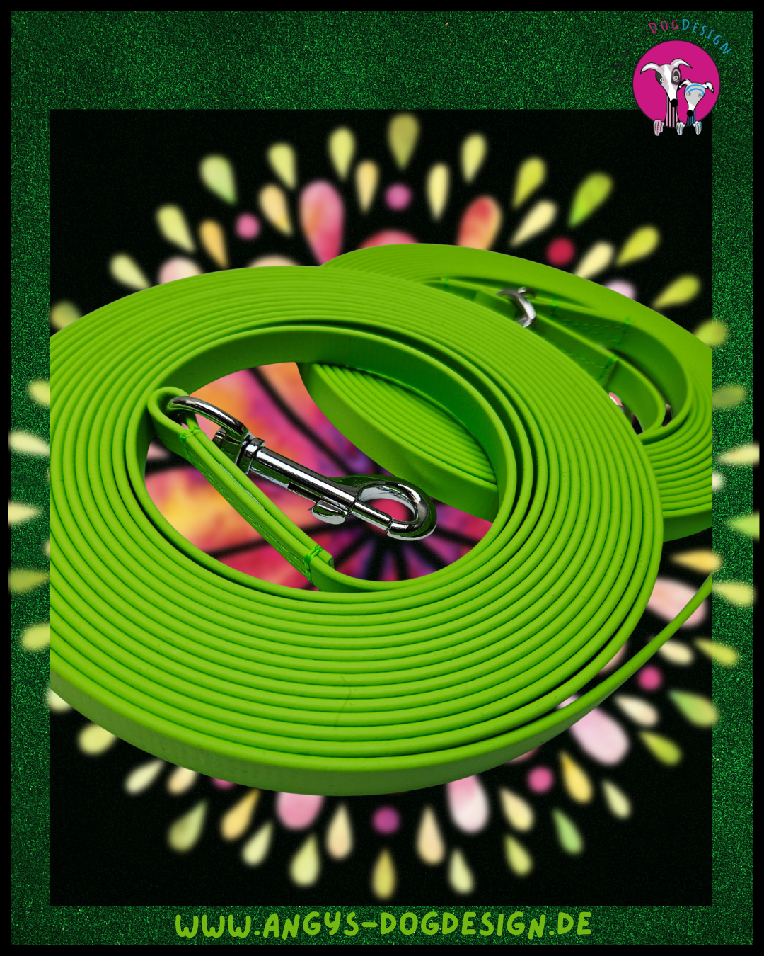 Schleppleine mit fester Handschlaufe aus BioThane® (konfigurierbar)