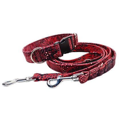 Sofortkauf-Hundehalsband-Leinen-Set "Softshell" rote Spitze