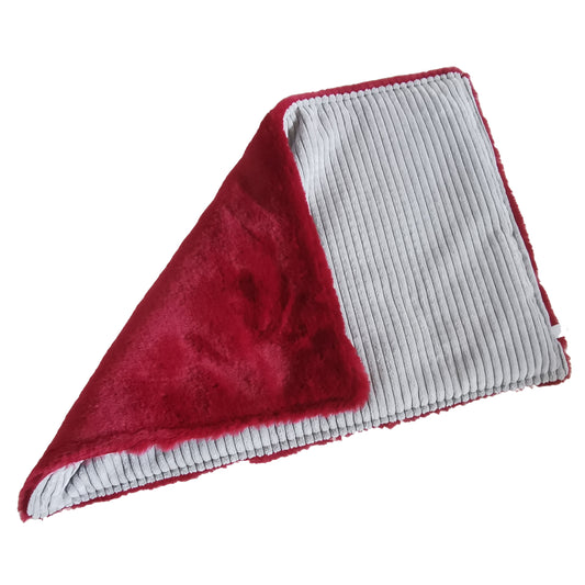 Sofortkauf-Hundedecke "Cord-kombiniert mit Fellimitat-rot"