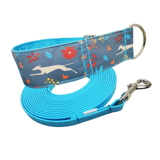 Luxus Hundehalsband aus Nappaleder 5 cm breit, Wunschfarbe