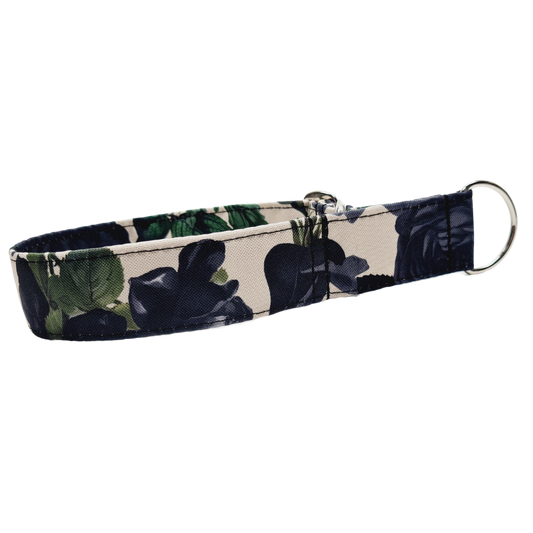 Sofortkauf-Zugstopp-Halsband-Rosen schwarz M (34-42 cm)