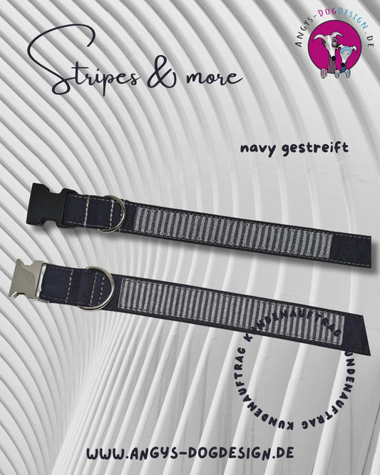 Hundehalsband "Stripes & more" mit Klick in verschiedenen Farben