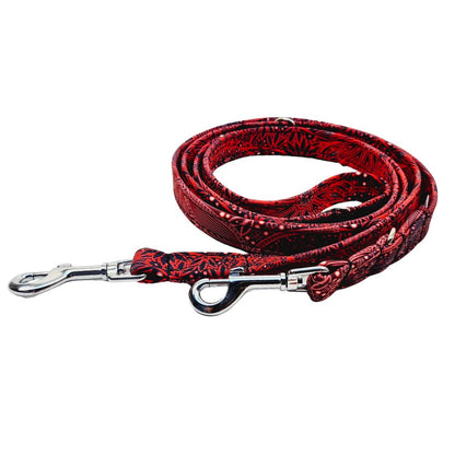 Sofortkauf-Hundehalsband-Leinen-Set "Softshell" rote Spitze