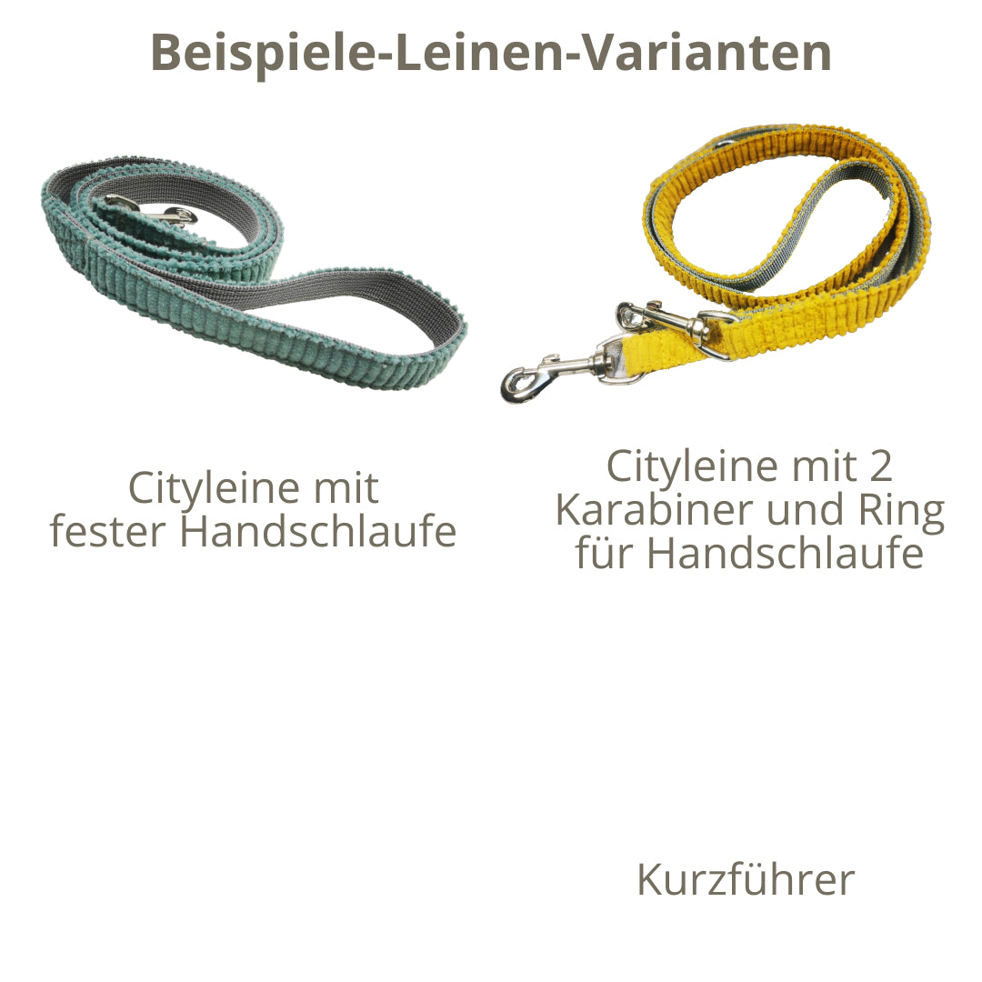 Hundeleine "Cord-uni" in verschiedenen Farben