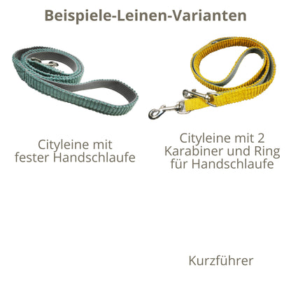 Hundeleine "Cord-uni" in verschiedenen Farben